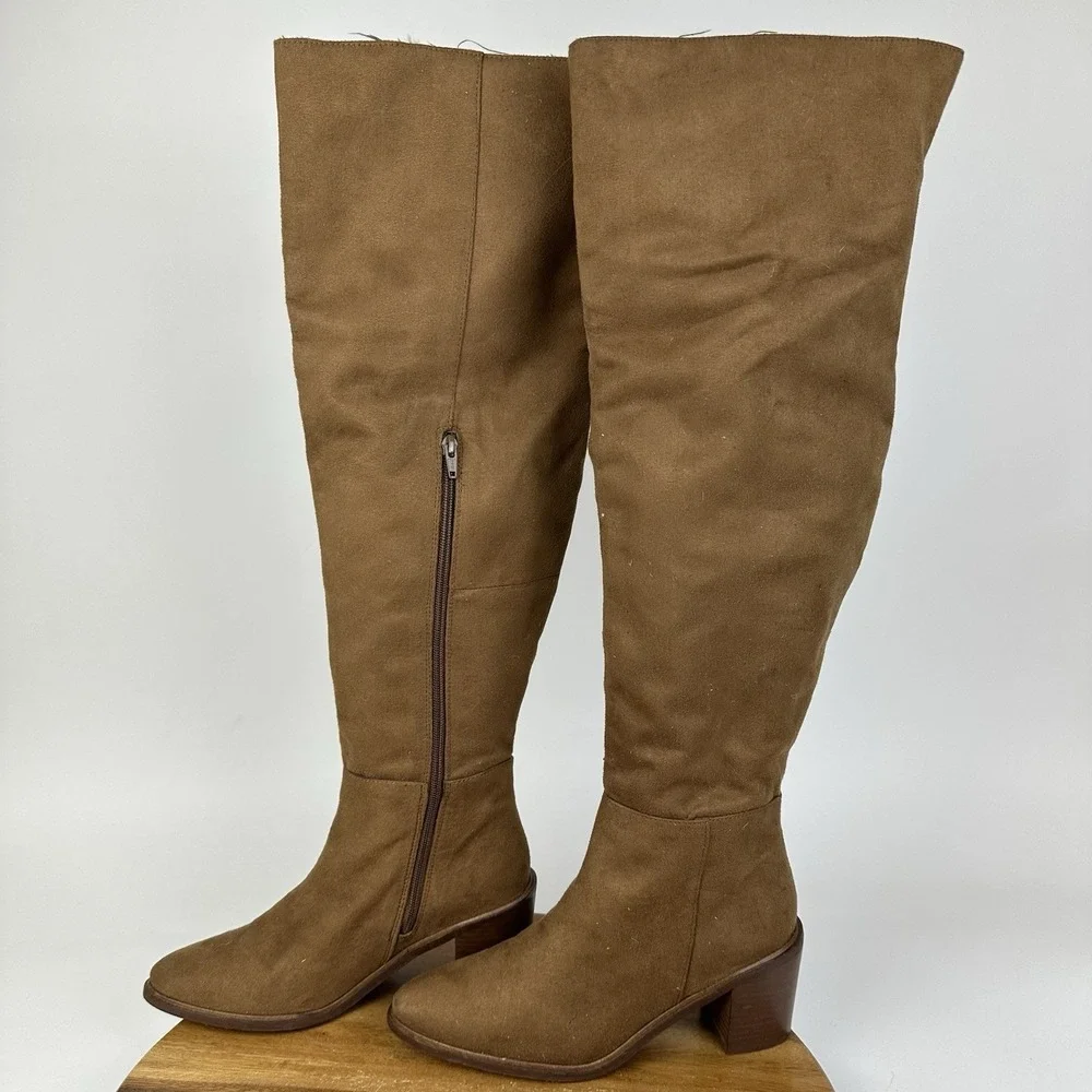 Womens Seychelles Paradise City Brown Faux Suede Over The Knee Boots Size 9